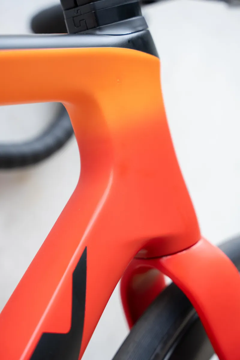 Ridley Falcn RS Road Race Bike Frameset - Matt Black/ Red/ Orange-3