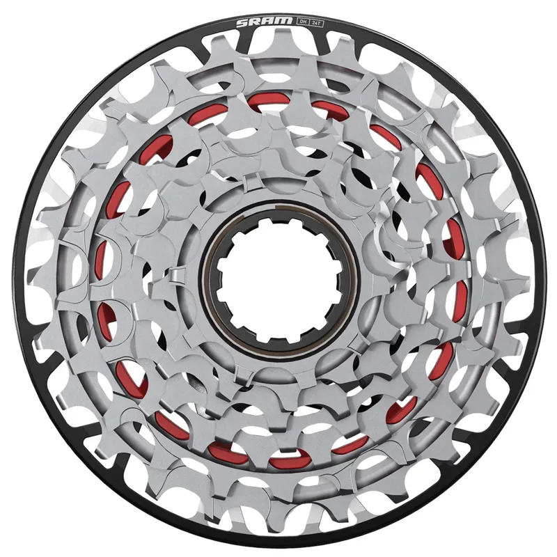 SRAM XS-797 T-Type 7 Speed 10-24 Teeth Downhill XD Cassettes - Silver/ Black