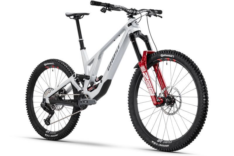 Ghost Poacha Full Party All Mountain Bike - Gloss Silver/ Grey Slab-1
