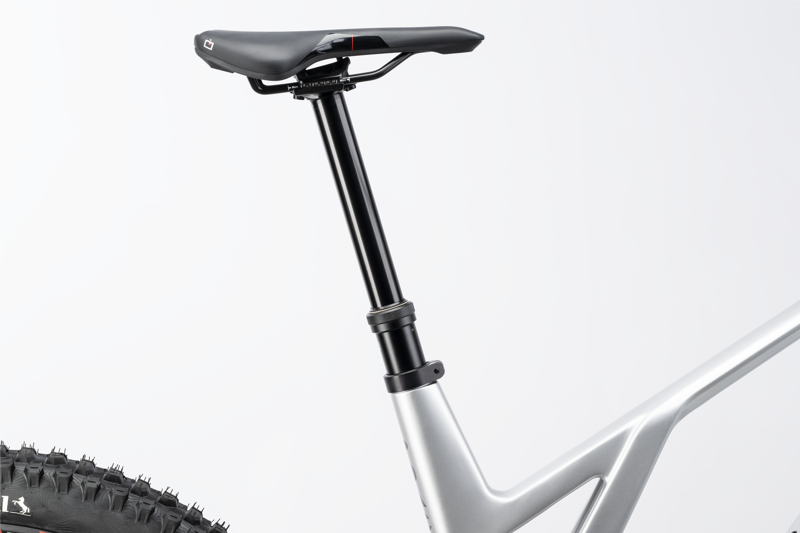 Ghost Poacha Full Party All Mountain Bike - Gloss Silver/ Grey Slab-6