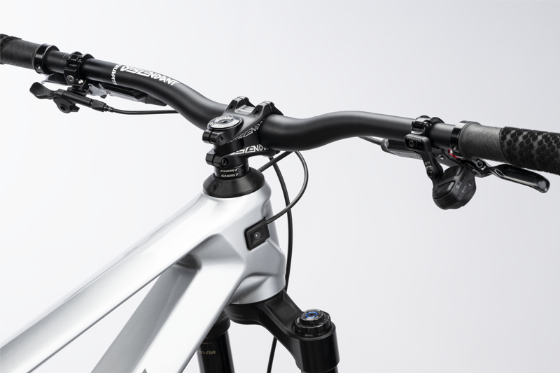 Ghost Poacha Full Party All Mountain Bike - Gloss Silver/ Grey Slab-3