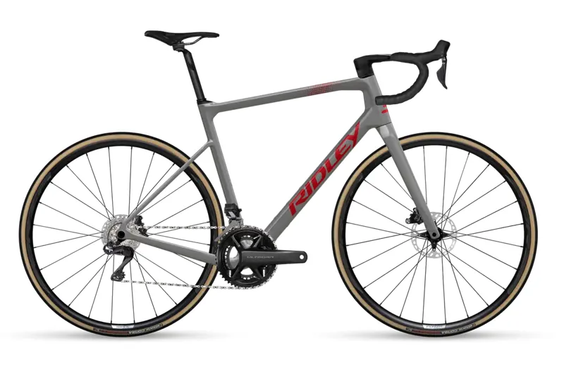Ridley Grifn Road 105 2x12 Carbon Road Bike - Gloss Battleship Grey/ Candy Red