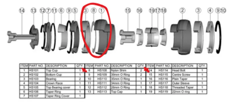 Hope XC Headset Nylon Shim - HS108