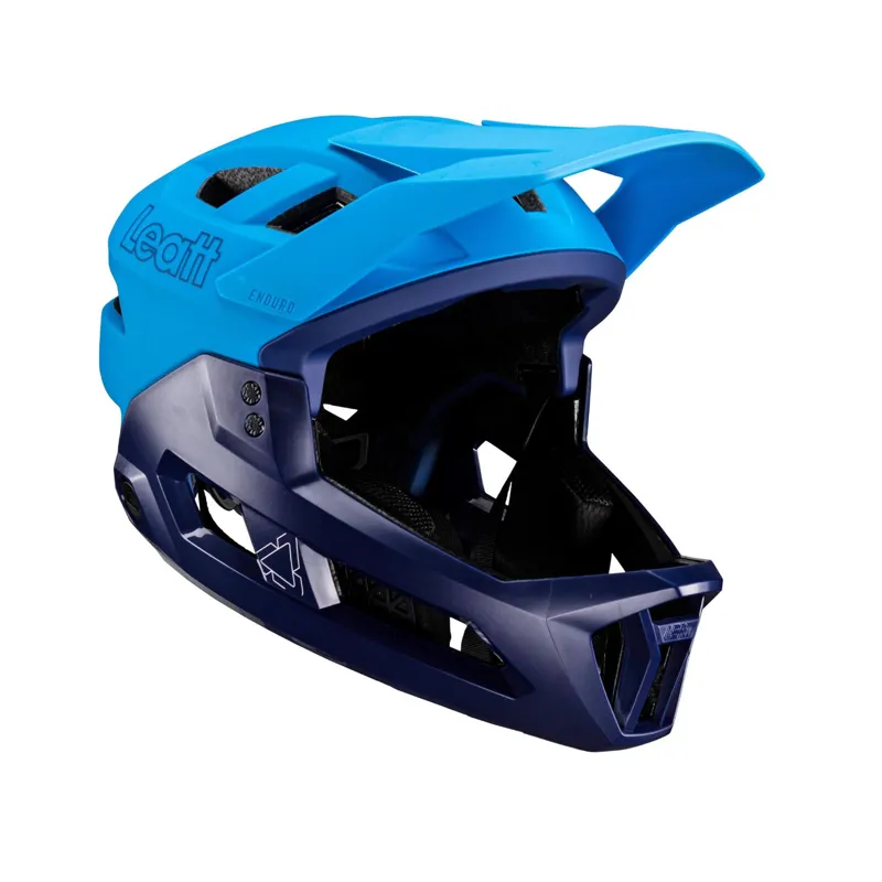 Leatt Helmet MTB Enduro 2.0 Detactable Chinbar Full Face - Cyan/ Black-2