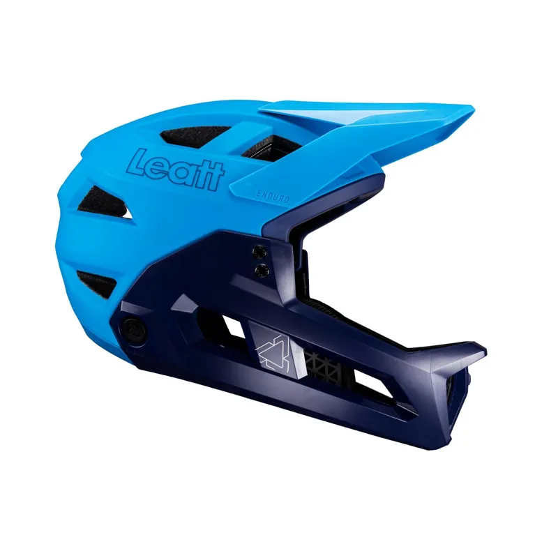Leatt Helmet MTB Enduro 2.0 Detactable Chinbar Full Face - Cyan/ Black-3