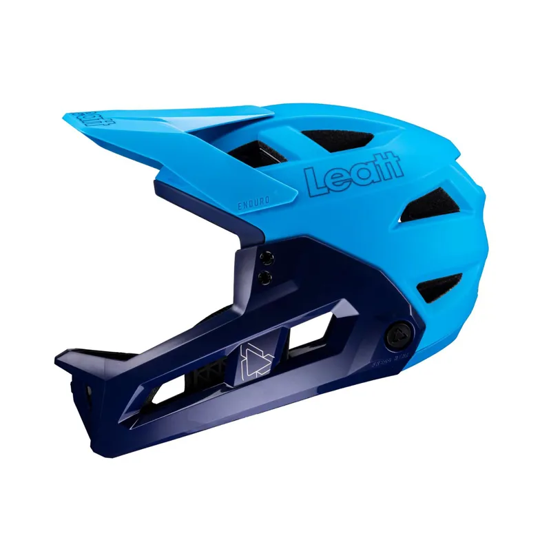 Leatt Helmet MTB Enduro 2.0 Detactable Chinbar Full Face - Cyan/ Black