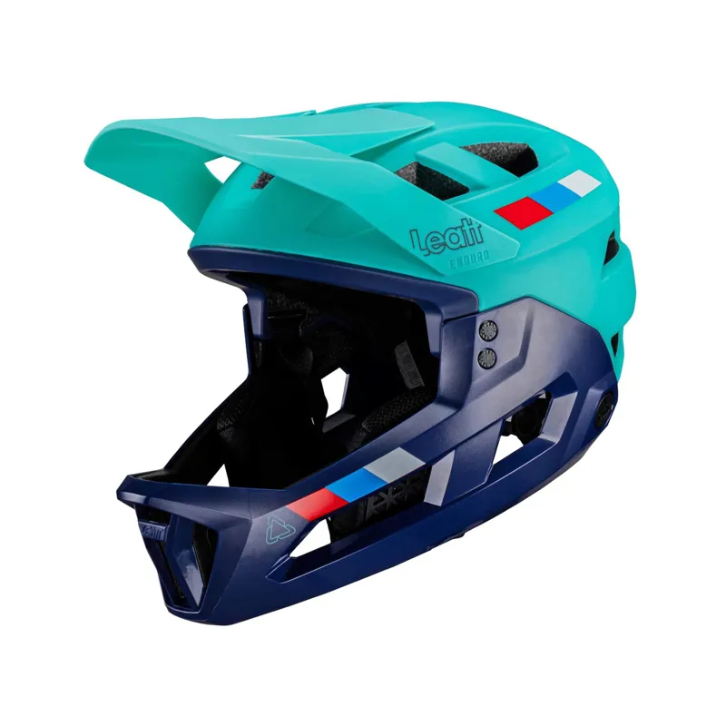 Leatt MTB Enduro 2.0 Junior Detachable Chinbar Full Face Helmet - Aqua-1