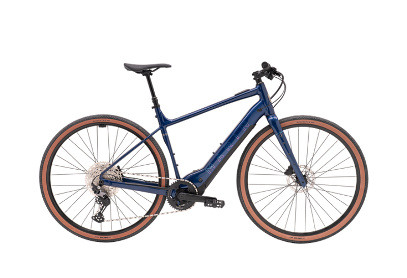 Marin DSX E Flat Bar Gravel Hybrid E.Bike - Gloss Dark Blue