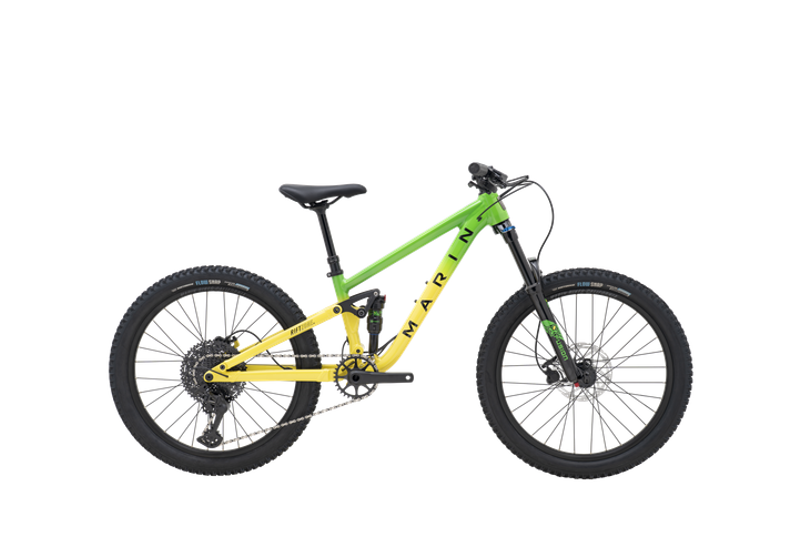 Marin Rift Zone 26 KIds Full Suspension Mountain Bike - Gloss Green/ Yellow
