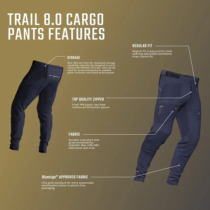 Leatt Trail 8.0 MTB Cargo Pants - Ghost Black-3