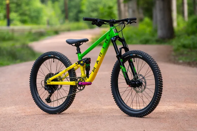 Marin Rift Zone 26 KIds Full Suspension Mountain Bike - Gloss Green/ Yellow-3