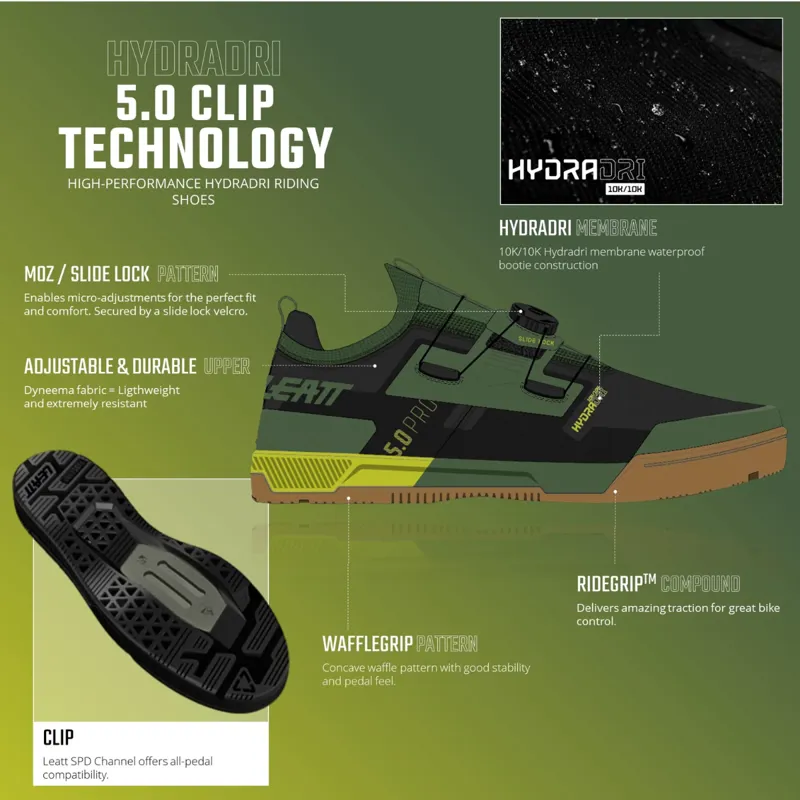 Leatt Hydradri 5.0 Proclip Waterproof Offroad Clipless Shoes - Black-6