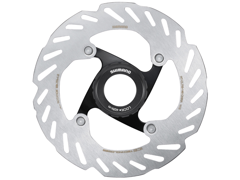 Shimano CL-700 Icetec Centerlock Disc Rotors External Lockring - Silver/ Black-1