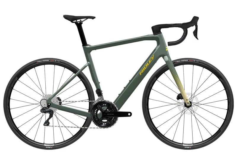 Ridley E-Grifn 105 Di2 E.Road Bike - Gloss Green Smoke/ Yellow