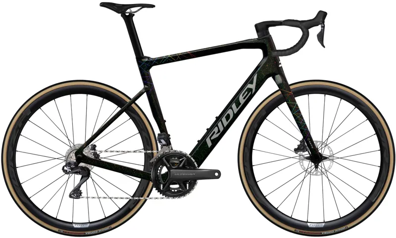 Ridley E-Grifn 105 Di2 E.Road Bike - Gloss Black/ Silver Metallic/ Starstruck Overspray