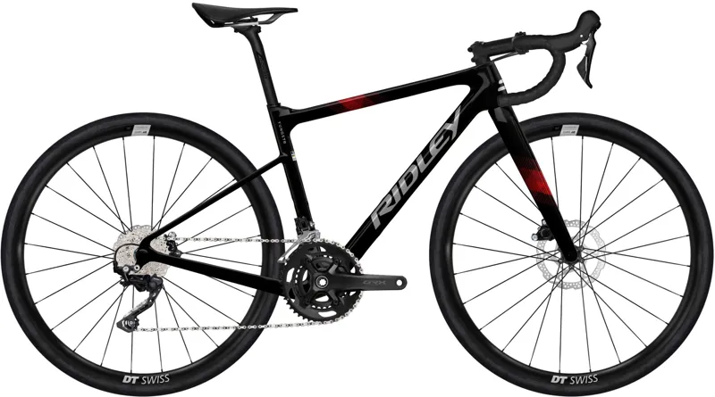 Ridley Yungstr GRX400 2x10 Kids Road Bike - Gloss Black/ Silver/ Red