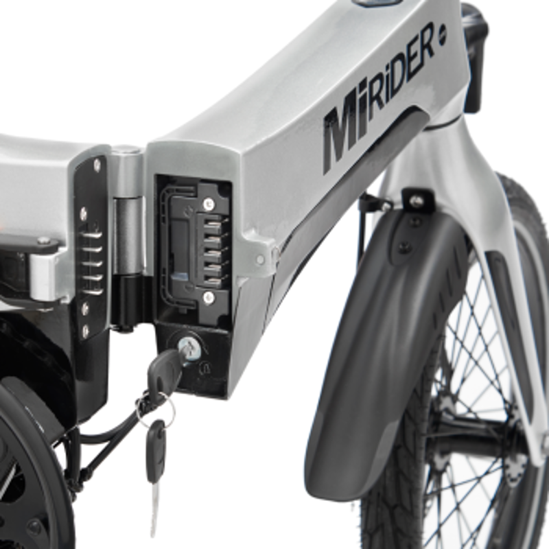 MiRiDER One 16 Folding E-Bike - Platinum Silver-4