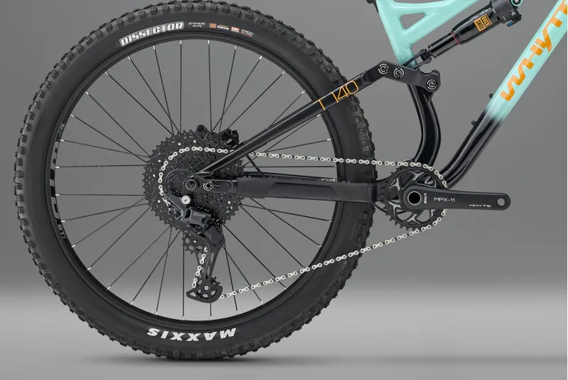 Whyte Bikes T-140 27 Junior Full Suspension MTB - Gloss Green/ Coral Orange-2