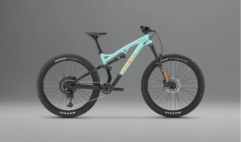 Whyte Bikes T-140 27 Junior Full Suspension MTB - Gloss Green/ Coral Orange-7