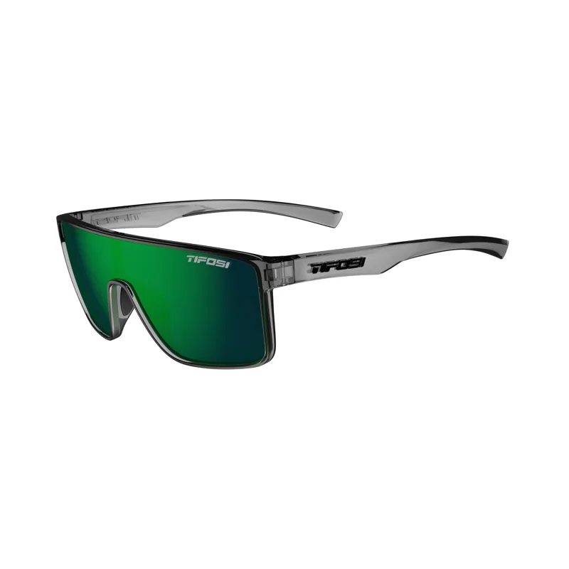 Tifosi Sanctum Single Lens Sunglasses - Crystal Smoke/ Green Mirror
