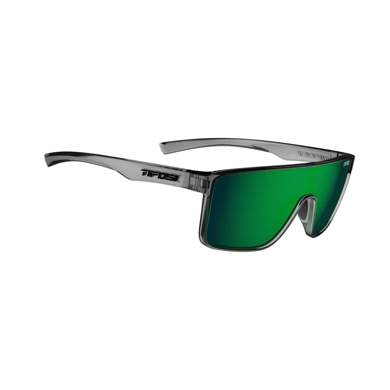 Tifosi Sanctum Single Lens Sunglasses - Crystal Smoke/ Green Mirror-4