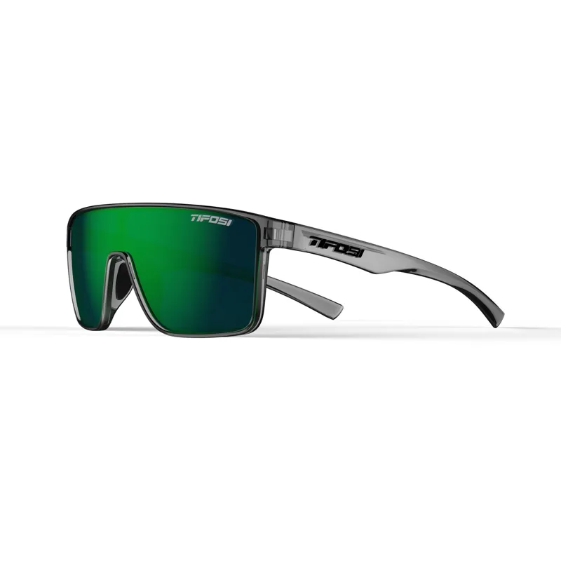 Tifosi Sanctum Single Lens Sunglasses - Crystal Smoke/ Green Mirror-1