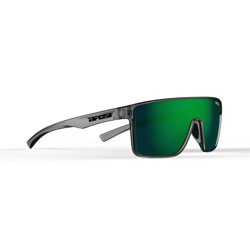 Tifosi Sanctum Single Lens Sunglasses - Crystal Smoke/ Green Mirror-3