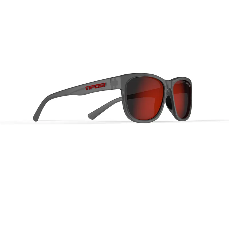 Tifosi Swank XL Single Lens Sunglasses - Satin Vapor/ Red-3
