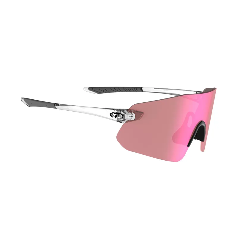 Tifosi Vogel SL Single Lens Sunglasses - Crystal Clear/ Pink Mirror-1