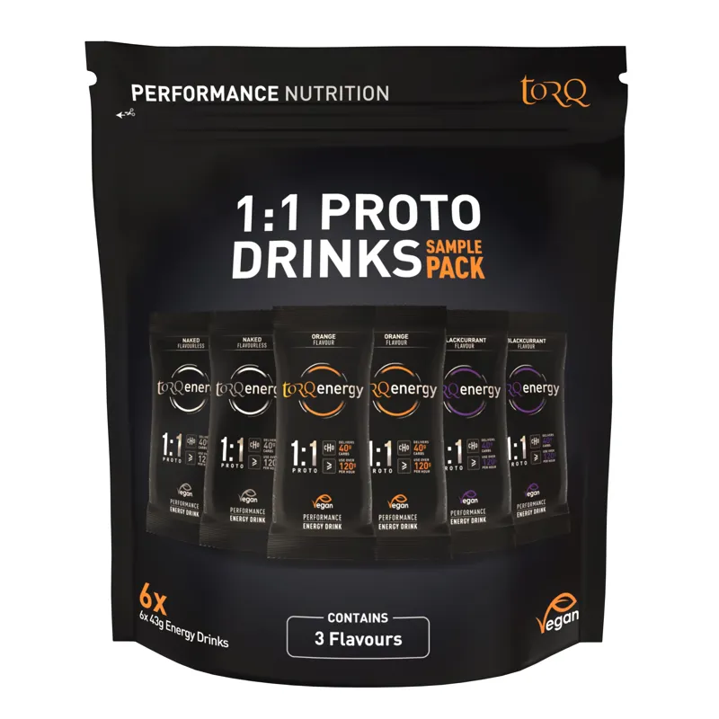 TORQ 1:1 Proto Drinks Sample Pack Three Flavours - 6x 43gram Sachets