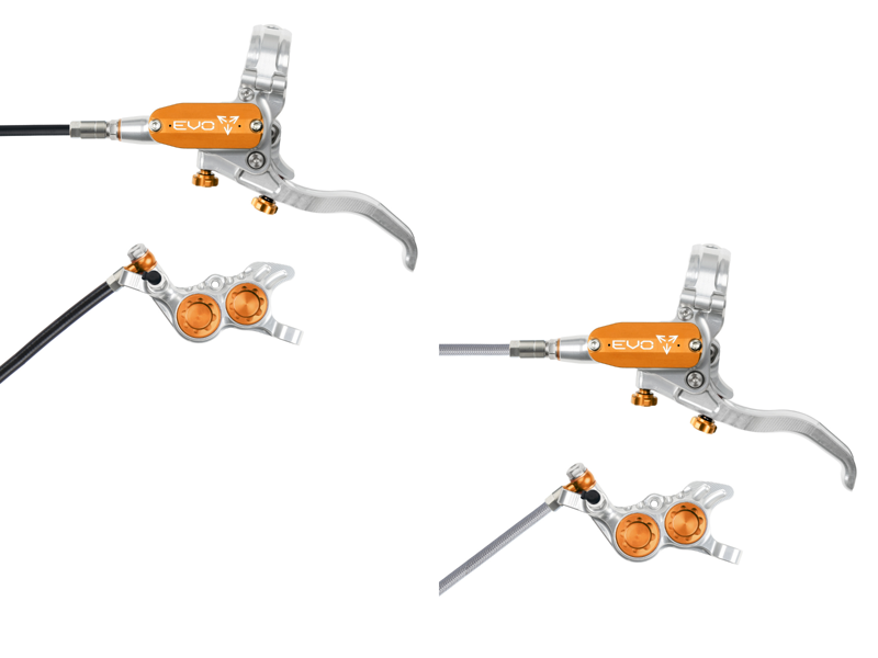 Hope Tech 4 Evo GR4 Disc Brakes - Silver / Orange
