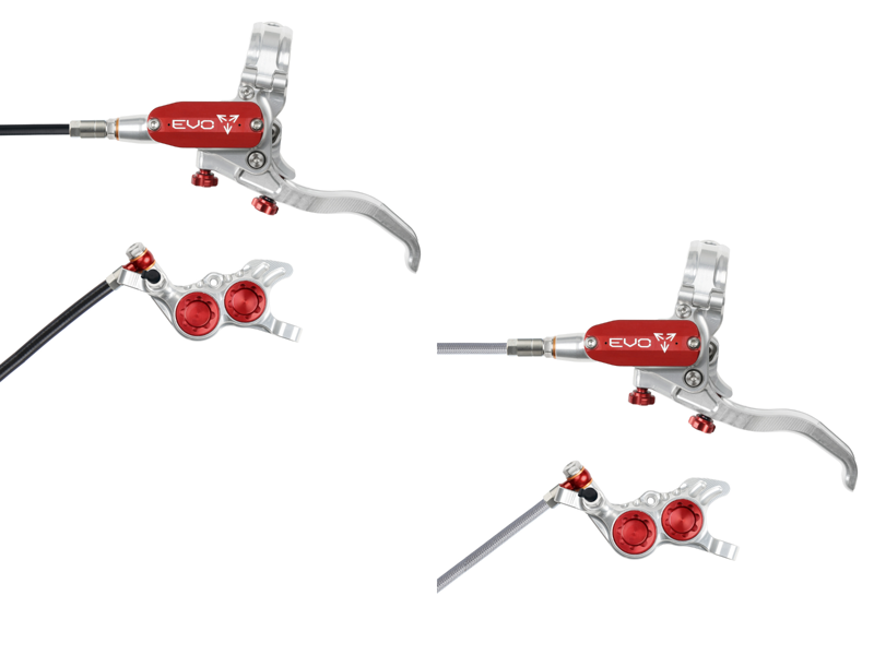 Hope Tech 4 Evo GR4 Disc Brakes - Silver / Red