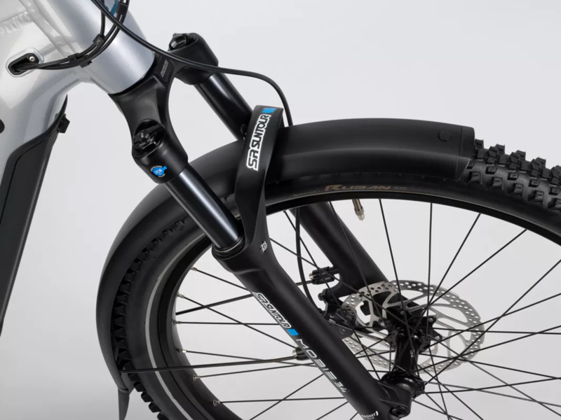 Haibike Trekking 7 Crossbar Hybrid E.Bike - Gloss Soft Grey/ Red/ Blue-2