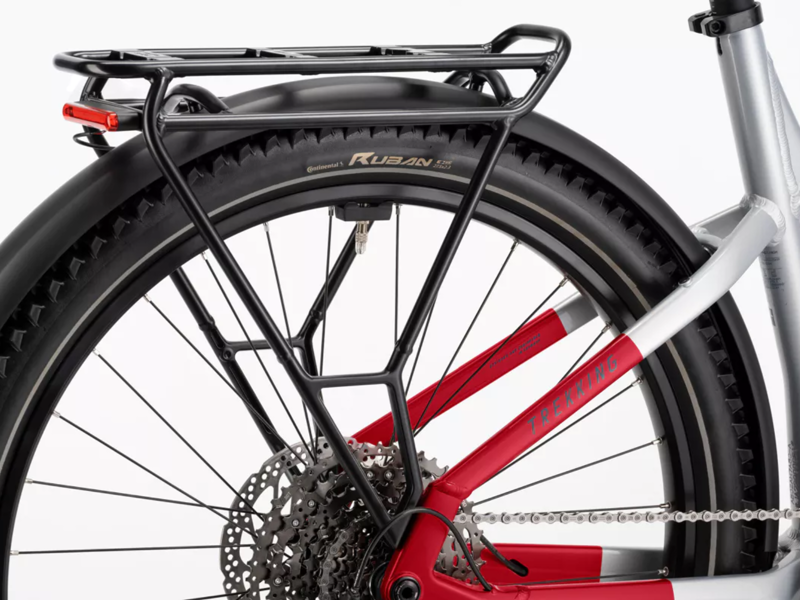 Haibike Trekking 7 Crossbar Hybrid E.Bike - Gloss Soft Grey/ Red/ Blue-6