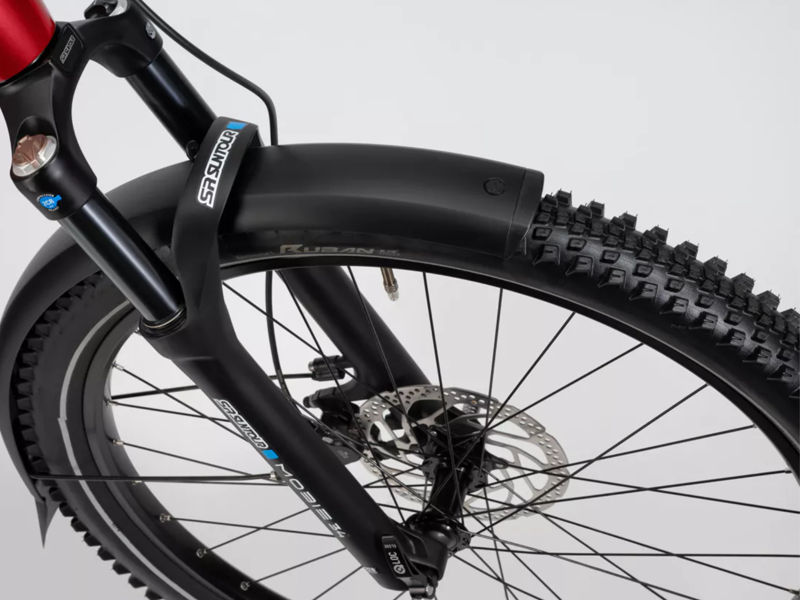 Haibike Trekking 7 Crossbar Hybrid E.Bike - Gloss Juicy Red/ Blue-3