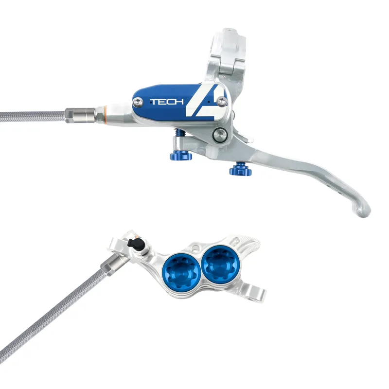 Hope Tech 4 E4 Disc Brakes - Silver/ Blue-1