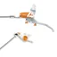 Hope Tech 4 X2 Disc Brake - No Rotor - Silver/ Orange