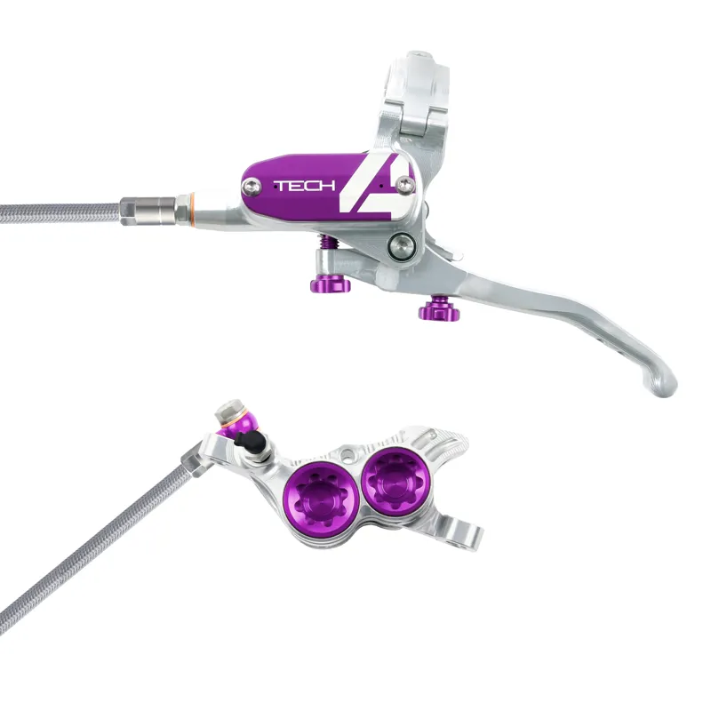 Hope Tech 4 V4 Right hand No Rotor Silver Purple
