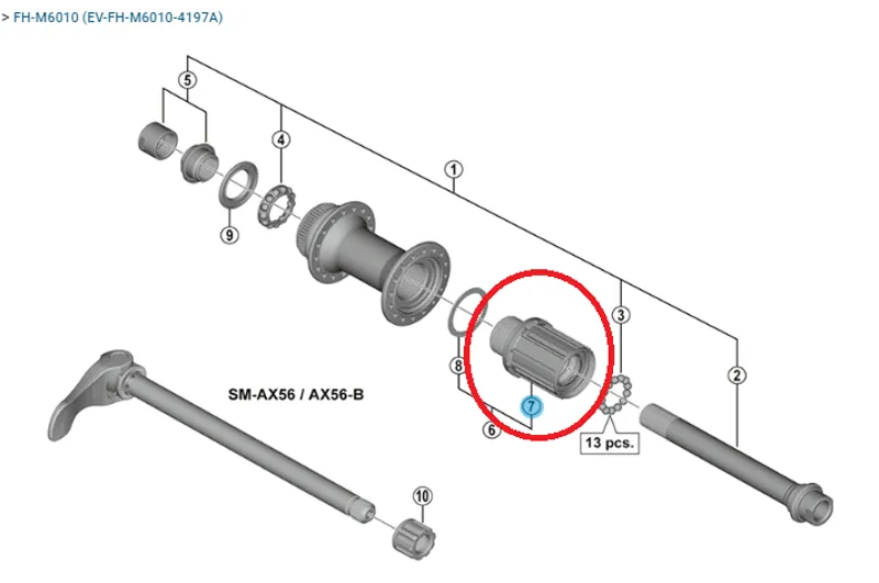 Shimano FH-M6010 Freehub Body Complete - Y39Y98010