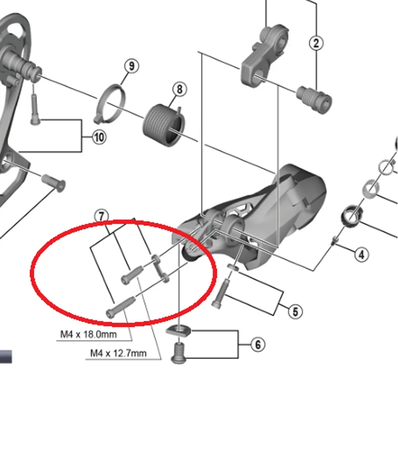 Shimano RD-R8000 Stroke Adjusting Bolts and Plate - Y3E998060