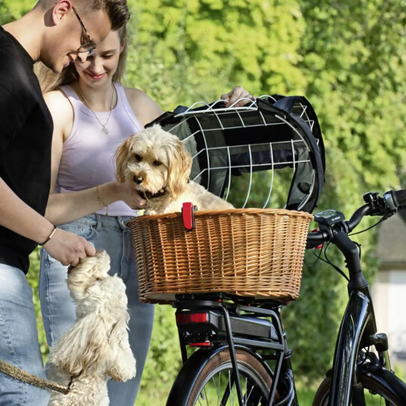 Rixen-Kaul Wicker Doggy Bag Rear Pannier Mounted Dog Basket-4