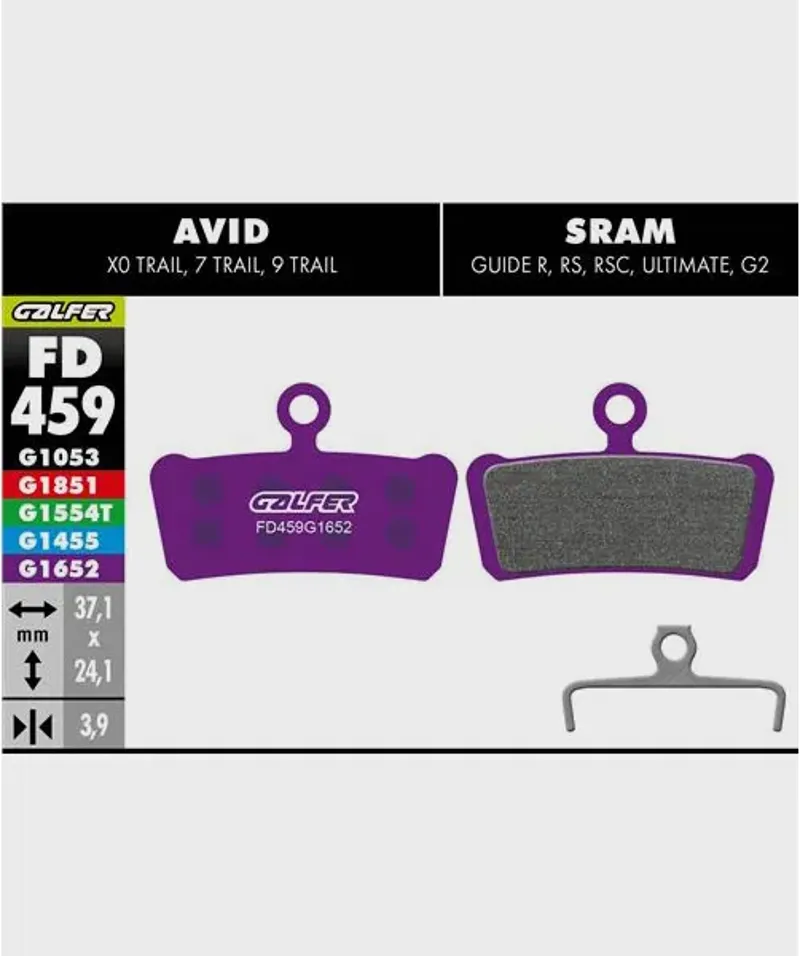 Galfer E-Bike Disc Brake Pads - Purple-8