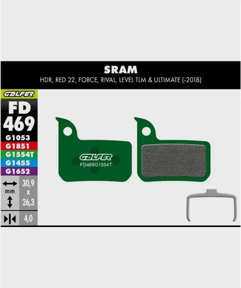 Galfer Pro Bike Disc Brake Pads - Green-6