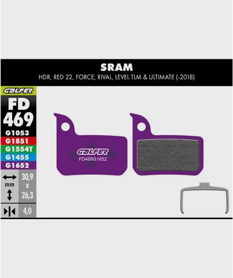 Galfer E-Bike Disc Brake Pads - Purple-6