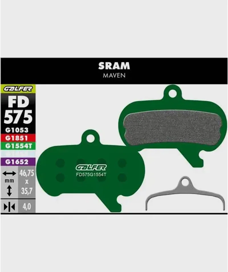 Galfer Pro Bike Disc Brake Pads - Green-1
