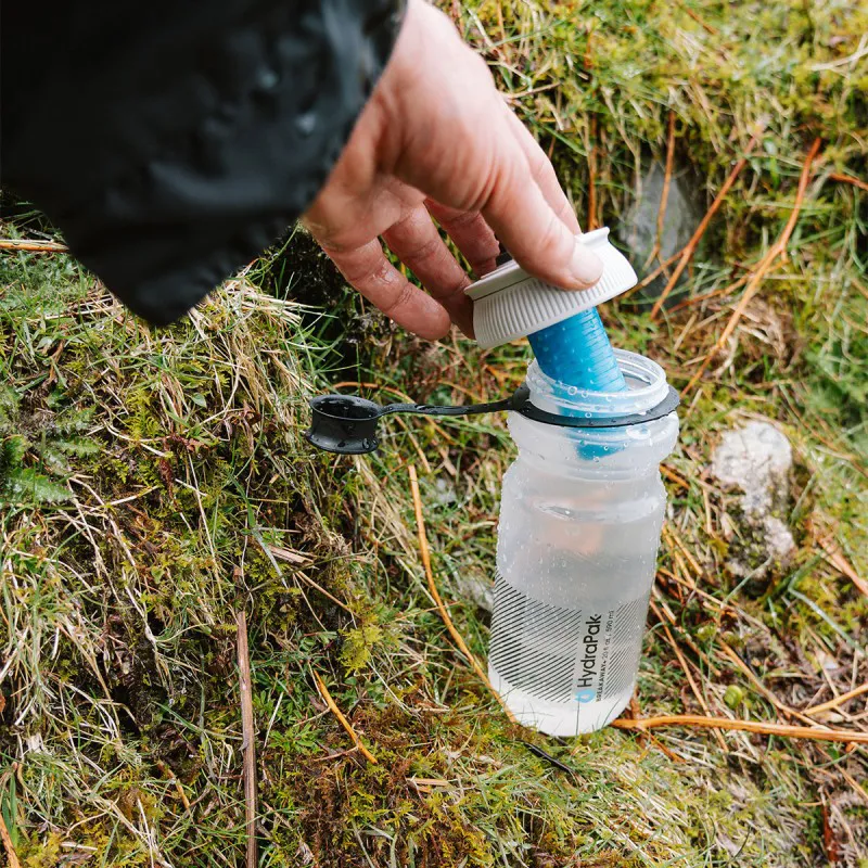 HydraPak Breakaway+ 600ml Hydration Bottle - Frost/ HP Blue-1