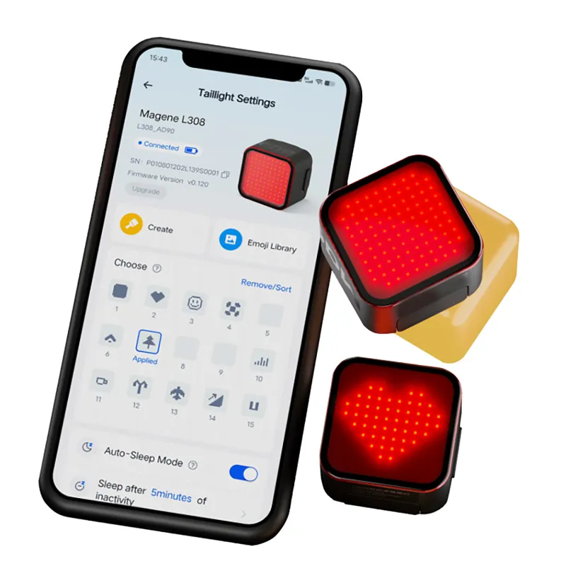 Magene L308 Intelligent Expression Tail Lights - Black-3