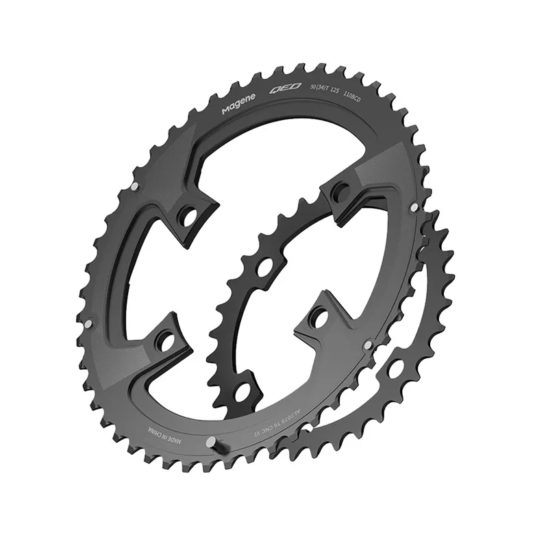 Magene QED Split Chainrings 104 BCD 4 Bolt Asymmetric-  Black-2