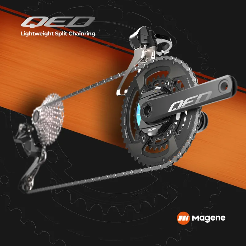 Magene QED Split Chainrings 104 BCD 4 Bolt Asymmetric-  Black-6