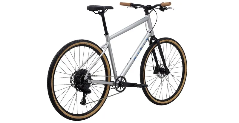 Marin Kentfield 2 Flat Bar Hybrid Bike - Gloss Chrome/ Blue-2